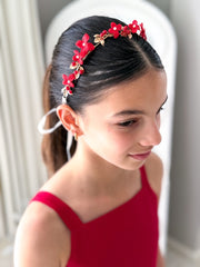 Scarlett Bloom Girls Red Headpiece - A Little Lacey