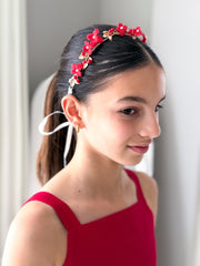 Scarlett Bloom Girls Red Headpiece - A Little Lacey