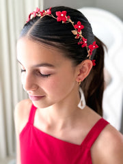 Scarlett Bloom Girls Red Headpiece - A Little Lacey