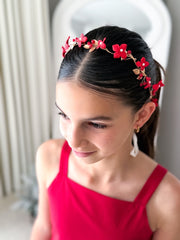 Scarlett Bloom Girls Red Headpiece - A Little Lacey