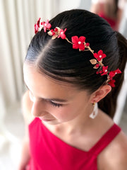 Scarlett Bloom Girls Red Headpiece - A Little Lacey