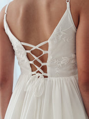 Serena Girls White Lace-Up Dress - A Little Lacey