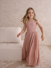 Sofia Dusty Pink French Chiffon Dress - A Little Lacey
