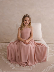 Sofia Dusty Pink French Chiffon Dress - A Little Lacey