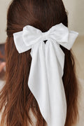 girls white bow clip for special occasions