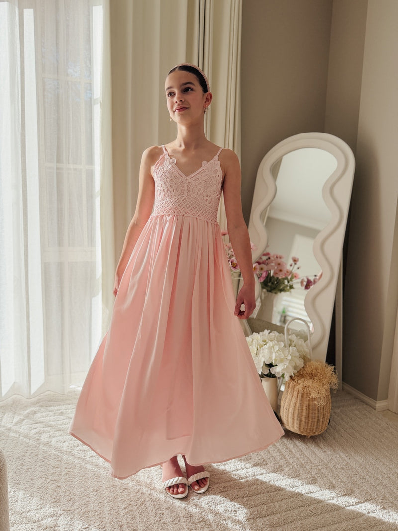 Sylvie Girls Light Pink Formal Dress - A Little Lacey