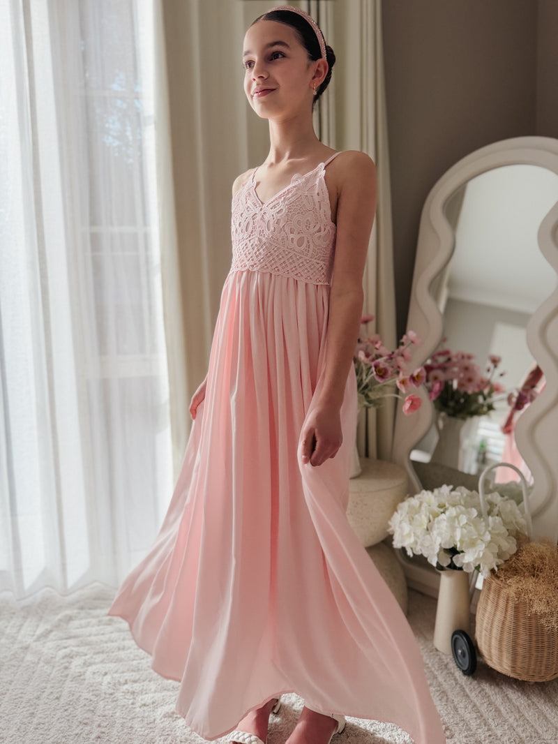 Sylvie Girls Light Pink Formal Dress - A Little Lacey