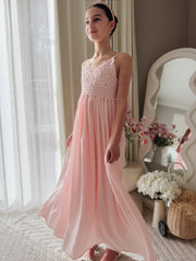 Sylvie Girls Light Pink Formal Dress - A Little Lacey