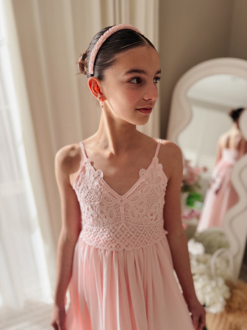 Sylvie Girls Light Pink Formal Dress - A Little Lacey