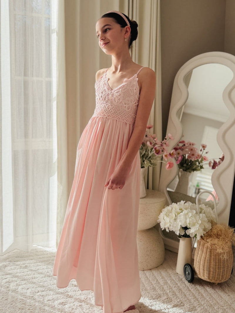 Sylvie Girls Light Pink Formal Dress - A Little Lacey
