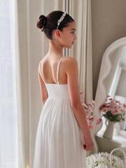 Sylvie Girls White Formal Dress - A Little Lacey