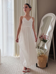 Sylvie Girls White Formal Dress - A Little Lacey