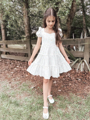 Tillie Girls White Dress - A Little Lacey