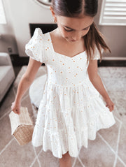 Tillie Girls White Dress - A Little Lacey