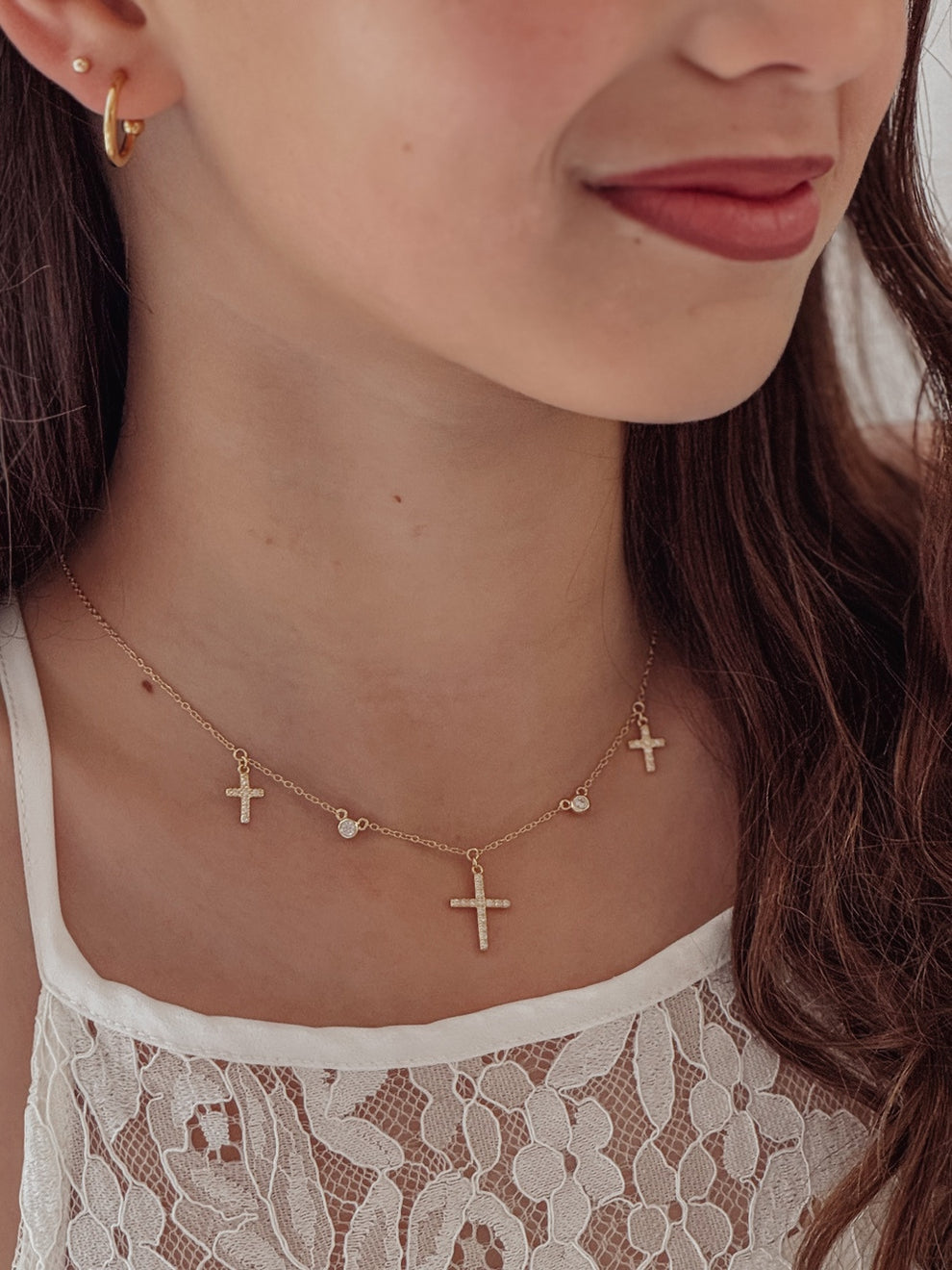Trinity Girls Communion Necklace - Gold - A Little Lacey · Photo 4 of 5