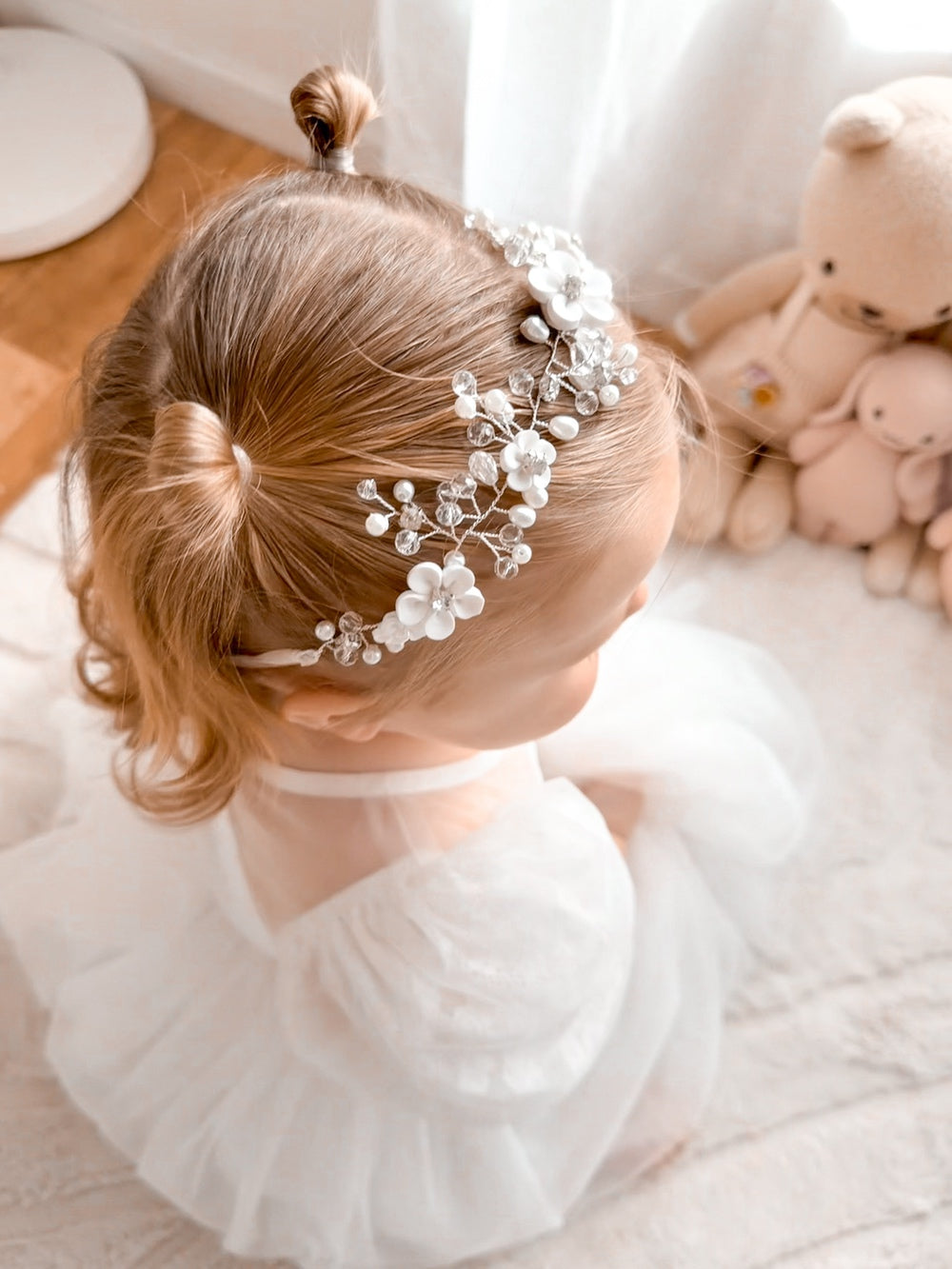 Flower girls silver headpiece