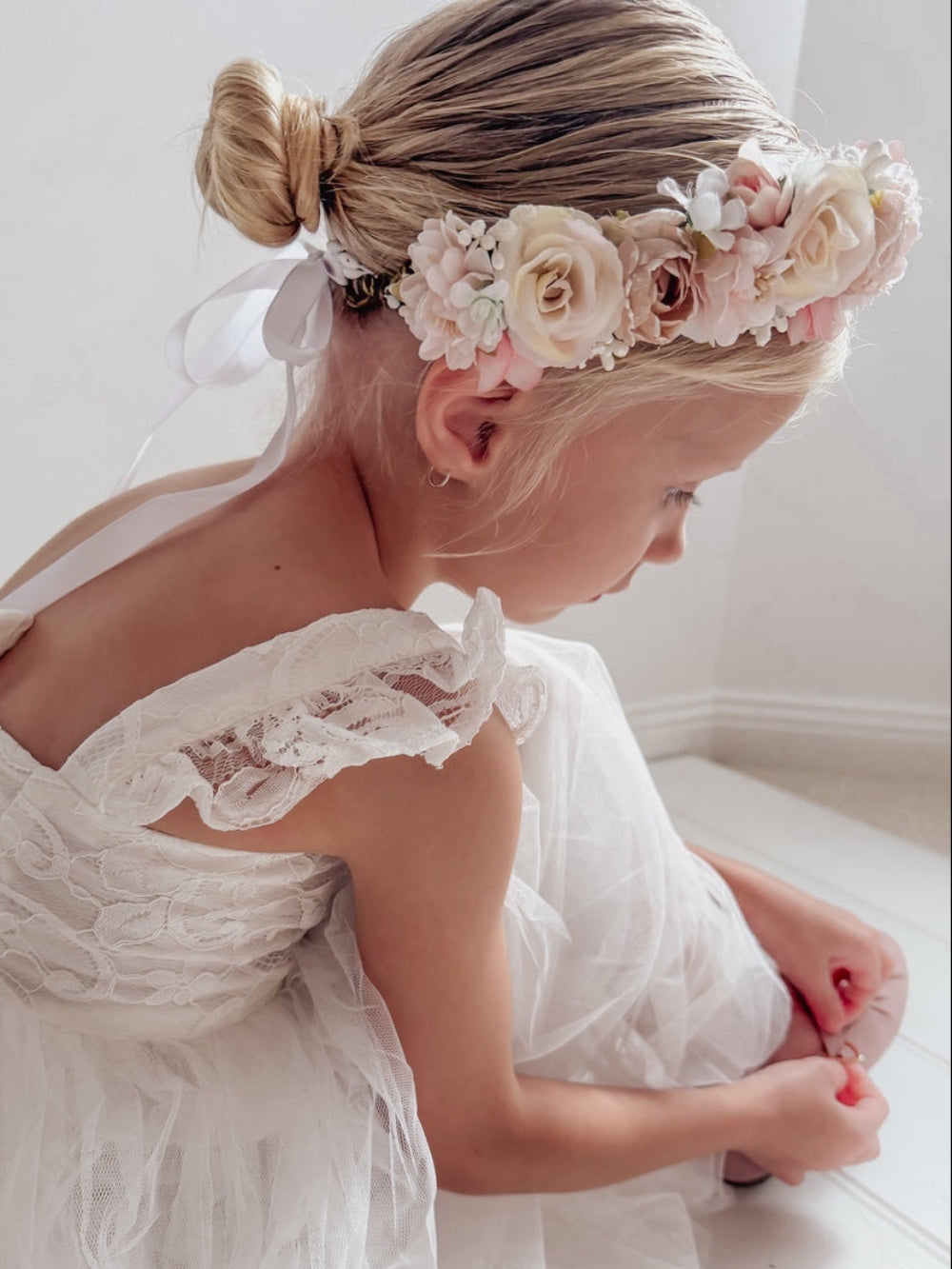 Pastel floral headpiece for flower girls, photoshoots and celebrations