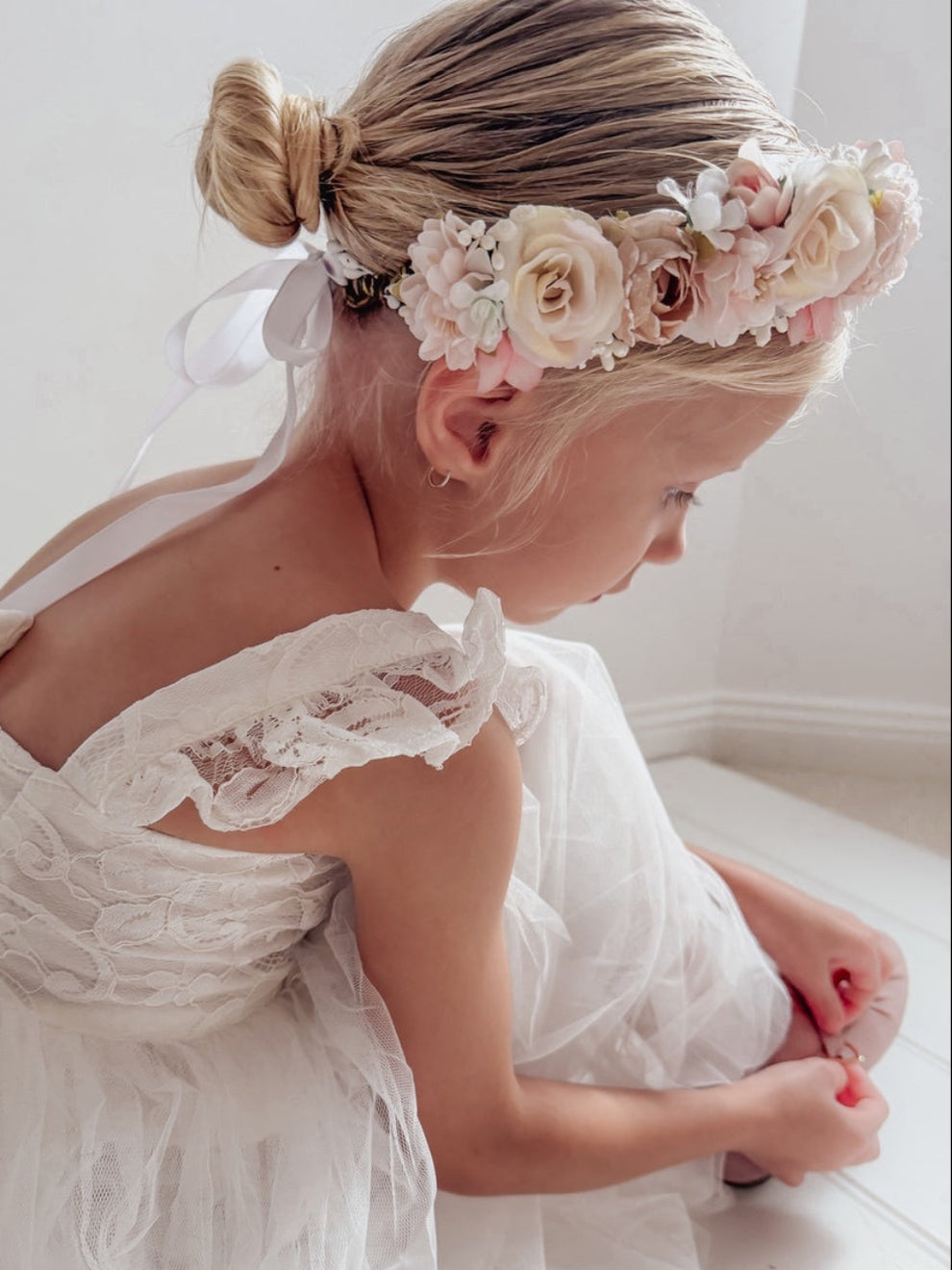 Pastel floral headpiece for flower girls, photoshoots and celebrations