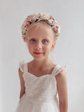 Tilly Girls Pastel Flower Crown with soft floral details for special occasions