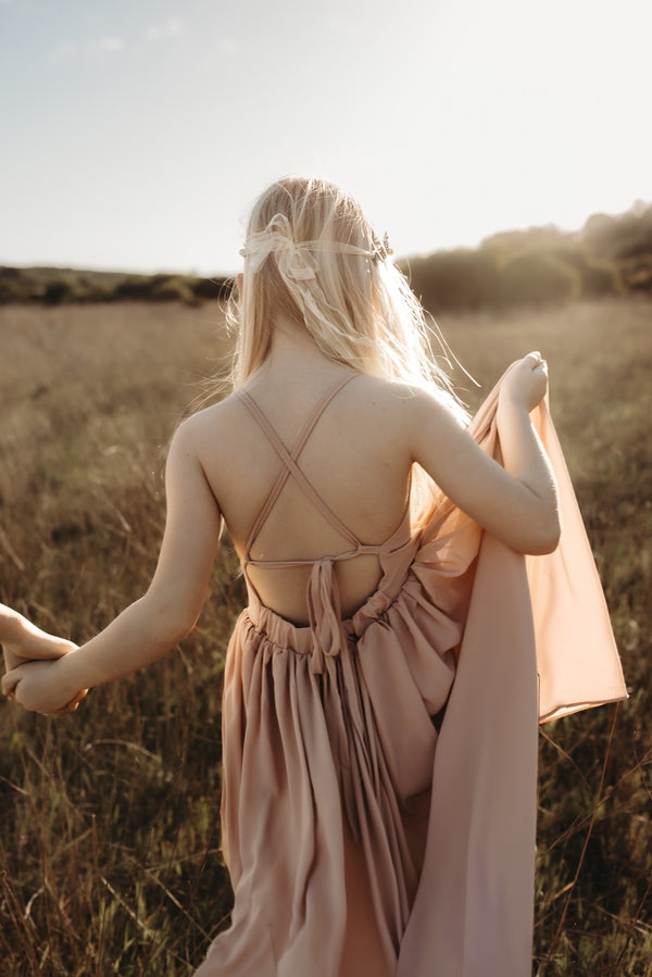 Sofia Dusty Pink French Chiffon Dress - A Little Lacey · Photo 8 of 21