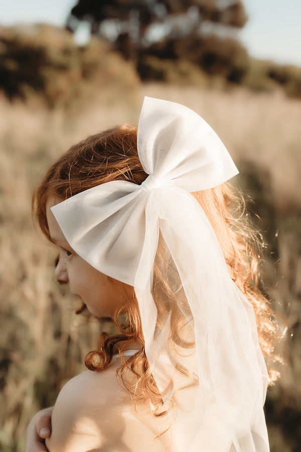 White Tulle Bow - All Accessories