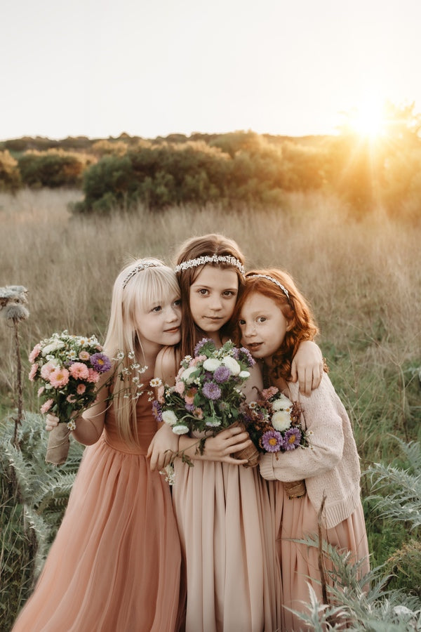 Sofia French Chiffon Blush Girls Dress - Flower Girl Dresses