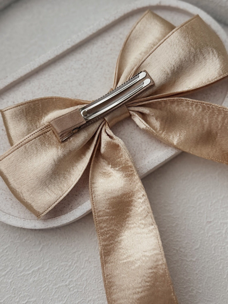 Velvet Shimmer Gold Christmas Bow - A Little Lacey
