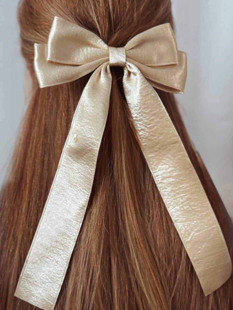 Velvet Shimmer Gold Christmas Bow - A Little Lacey