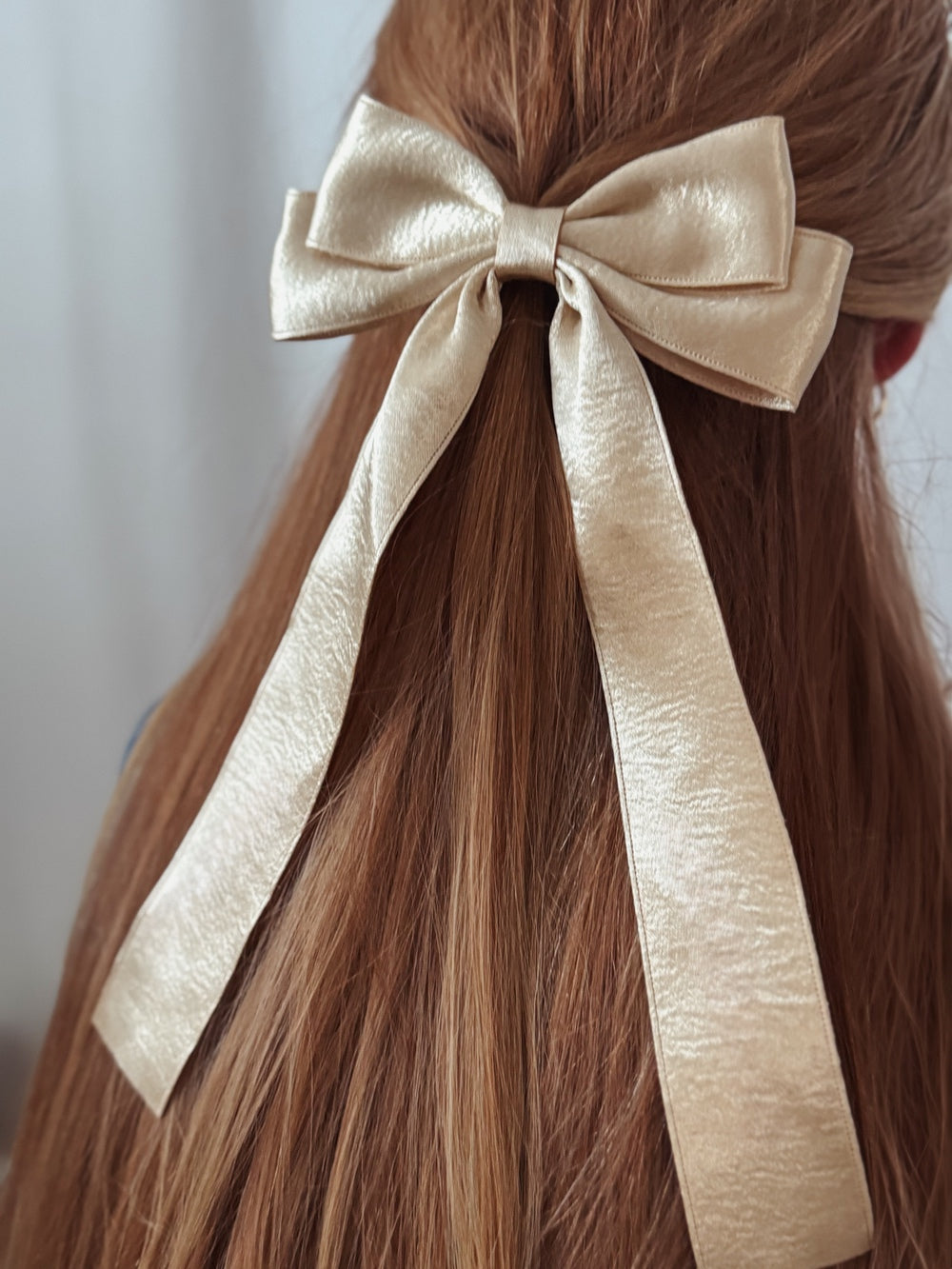 Velvet Shimmer Gold Christmas Bow - Christmas Dresses and Rompers