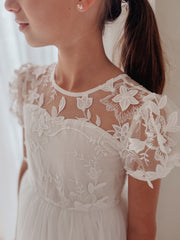 Victoria White Girls Dress - A Little Lacey