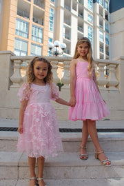 Phoebe Chiffon Girls Pink Dress - A Little Lacey
