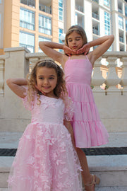 Vienna Girls Pink Embroidered Dress - A Little Lacey