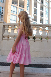 Phoebe Chiffon Girls Pink Dress - A Little Lacey
