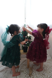 Vienna Girls Green Embroidery Dress - A Little Lacey