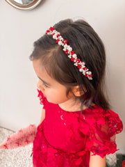Evelyn Girls Christmas Pearl Headband - A Little Lacey