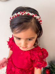 Evelyn Girls Christmas Pearl Headband - A Little Lacey