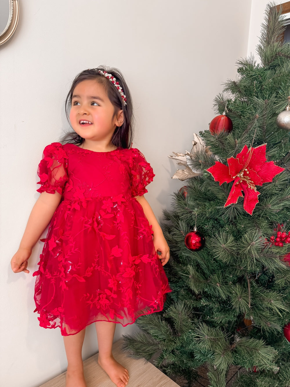Vienna Girls Red Embroidery Dress SIZE 1
