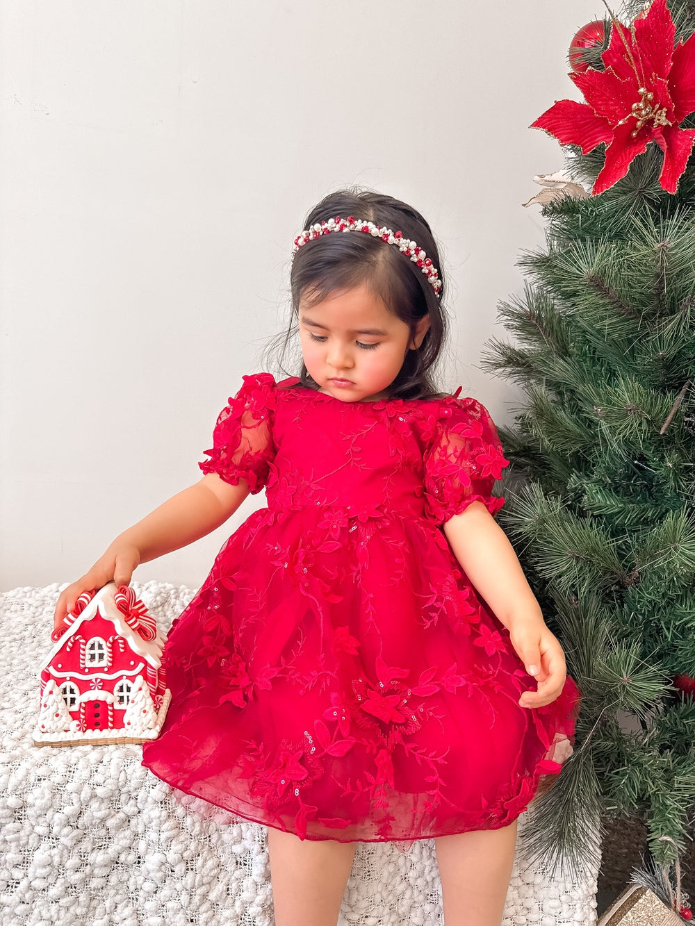 Vienna Girls Red Embroidery Dress SIZE 1