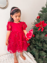 Vienna Girls Red Embroidery Dress SIZE 1 - A Little Lacey