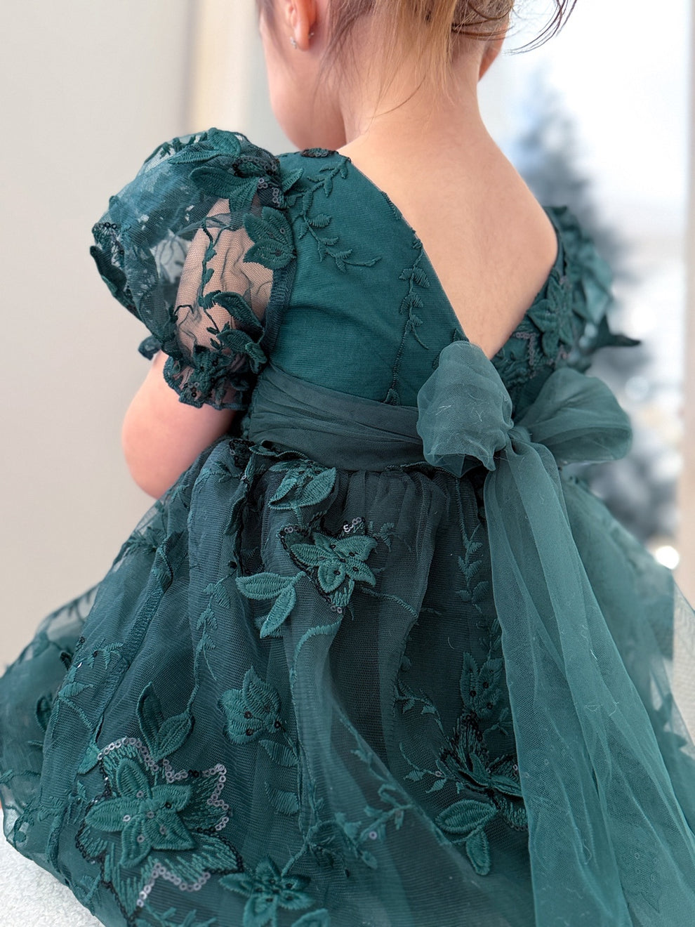 Vienna Girls Green Embroidery Dress - A Little Lacey · Photo 11 of 22