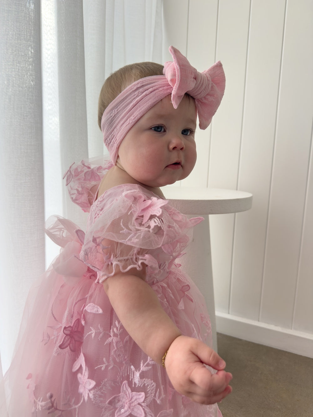 Vienna Girls Pink Embroidered Dress