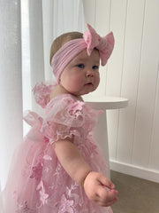 Vienna Girls Pink Embroidered Dress - A Little Lacey