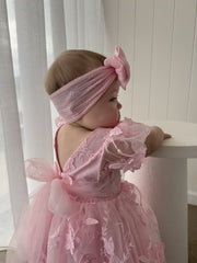 Vienna Girls Pink Embroidered Dress - A Little Lacey