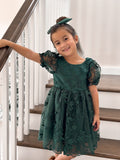 Vienna Girls Green Embroidery Dress - A Little Lacey · Photo 17 of 22