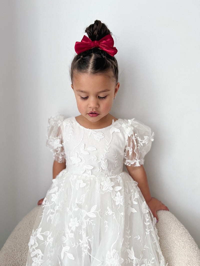 Vienna Girls White Embroidered Dress - SECONDS - A Little Lacey