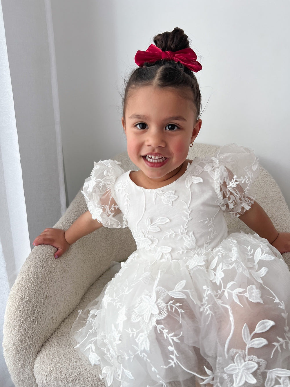 Vienna Girls White Embroidered Dress - SECONDS - SECONDS