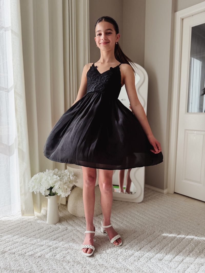 Vivienne Girls Black Dress - A Little Lacey