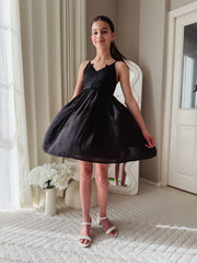 Vivienne Girls Black Dress - A Little Lacey