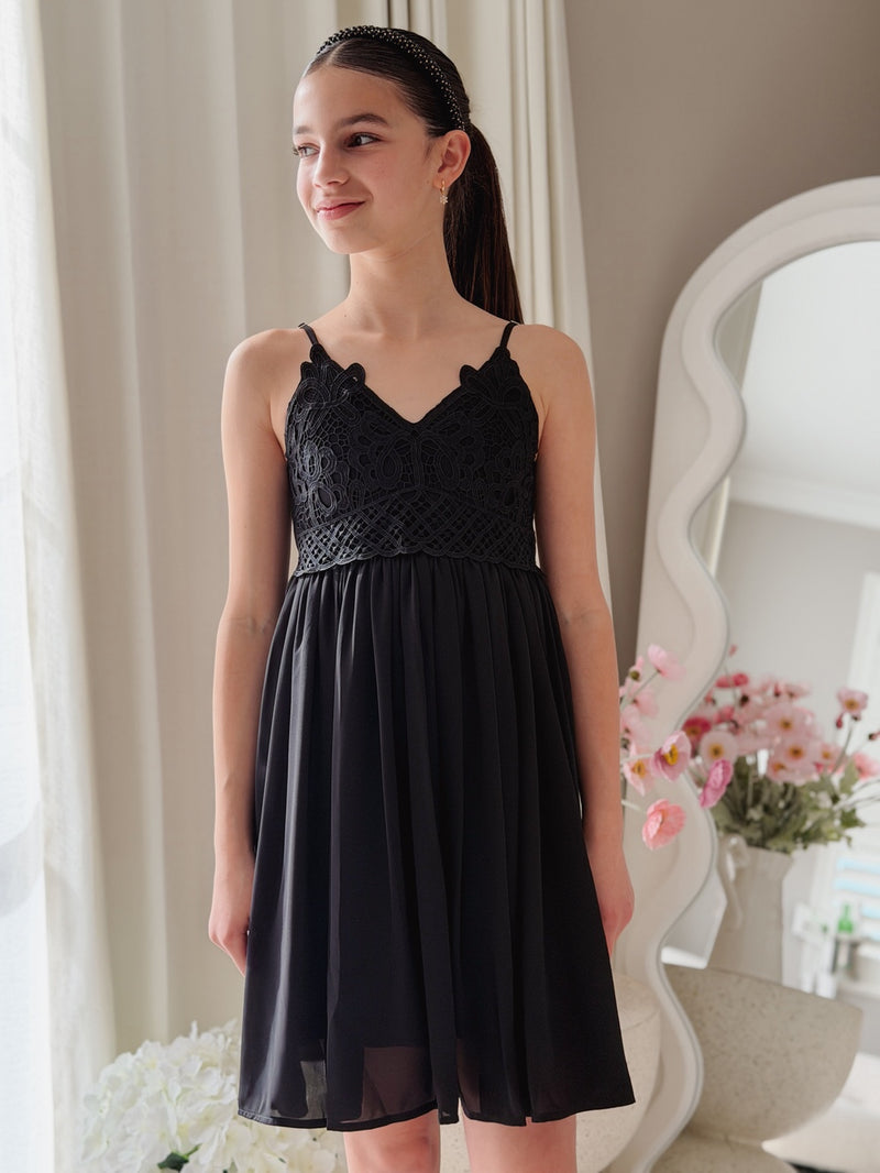 Vivienne Girls Black Dress - A Little Lacey