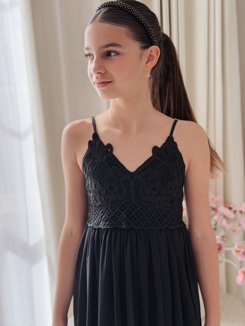 Vivienne Girls Black Dress - A Little Lacey
